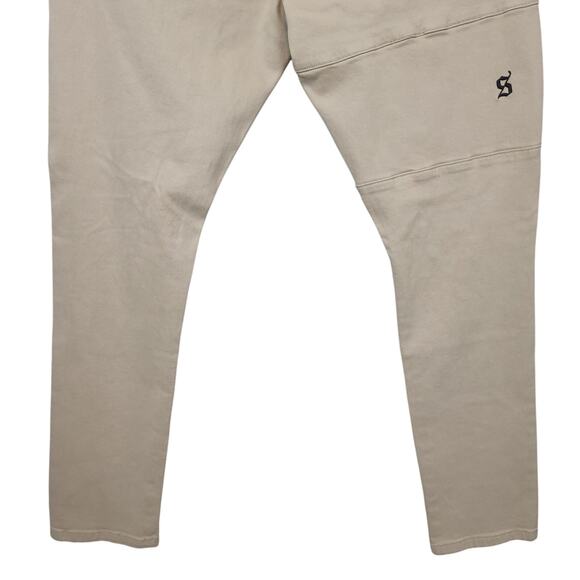 Saint Morta Men's Index Distressed Biker Jeans Sz 38x33 Moto Ripped Beige NWT - Picture 11 of 14